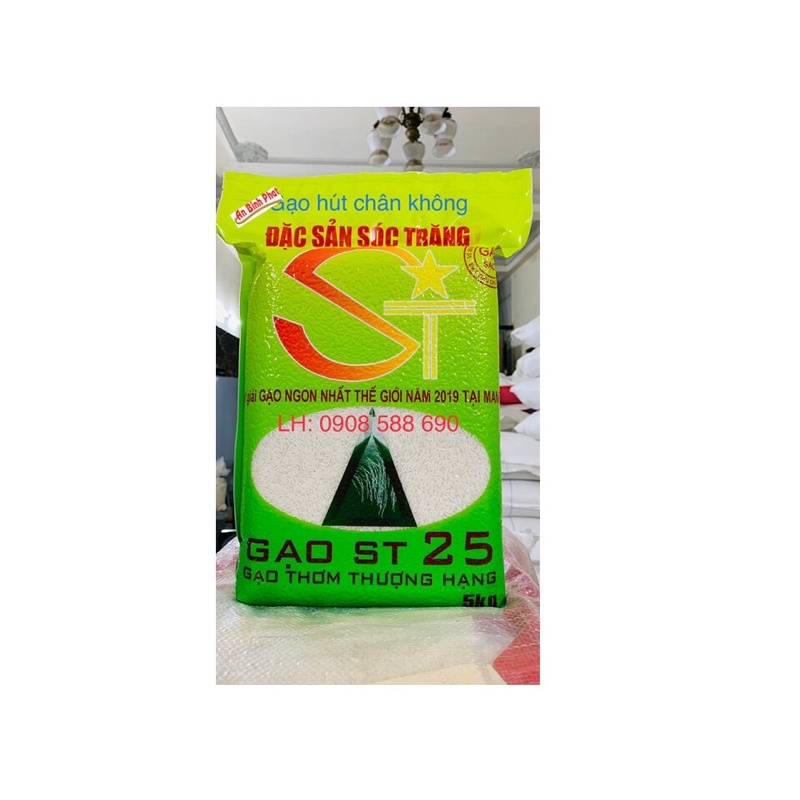 Gạo Ngon Nhất Thế Giới ST25- bao 5kg hút chân không