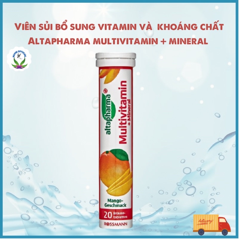 C sủi, viên sủi bổ sung Vitamin và khoáng chất cần thiết cho cơ thể Altapharma Multivitamin + Mineral hương xoài 20 viên