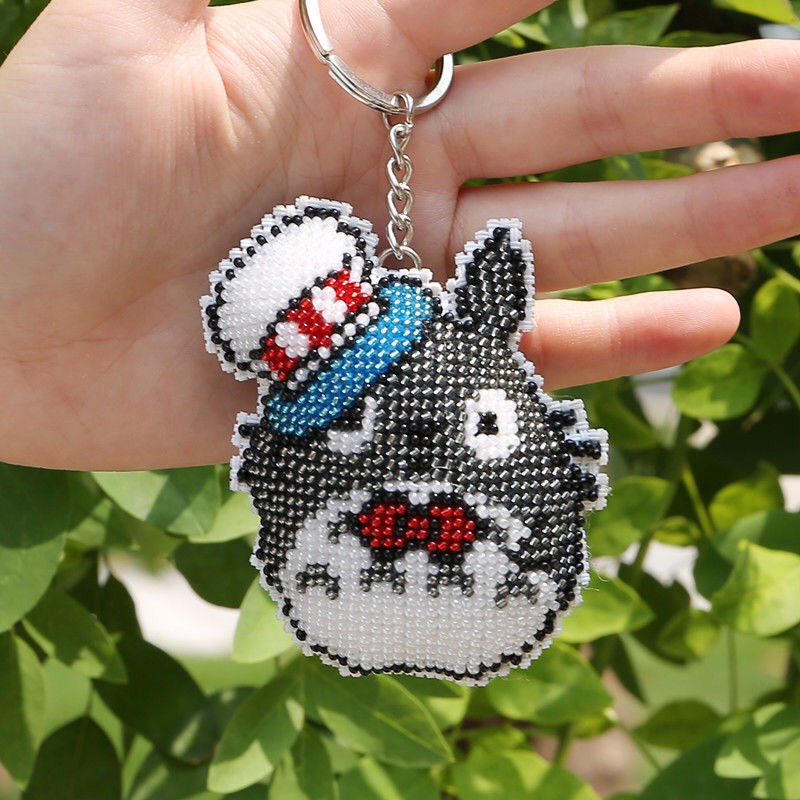 P00316404 - Móc khóa đính hạt tự làm hoạt hinh Totoro - móc khóa làm thủ công thoải sức sáng tạo