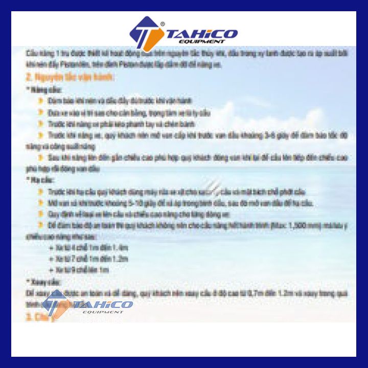 Cầu nâng 1 trụ rửa xe ô tô Việt Nam âm nền - bảo hành 2 năm - Tahico