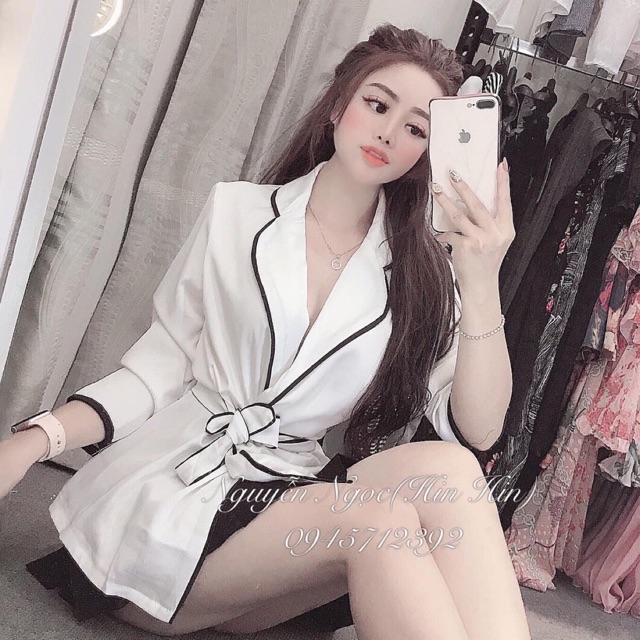 Áo pizama thắt eo
