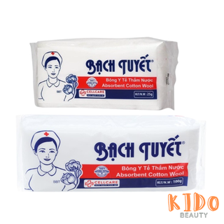 Bông y tế thấm nước bạch tuyết - bông gòn y tế 25g / 100g