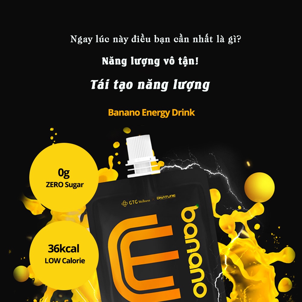 Nước uống tăng lực vị chuối bổ sung năng lượng tức thì Banano Energy Drink_Sản phẩm Hàn Quốc chính hãng