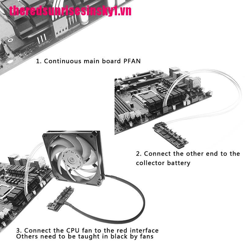 (3C) Bộ Chia Quạt Tản Nhiệt 5 Cổng Pc Cho 4pin Pwm