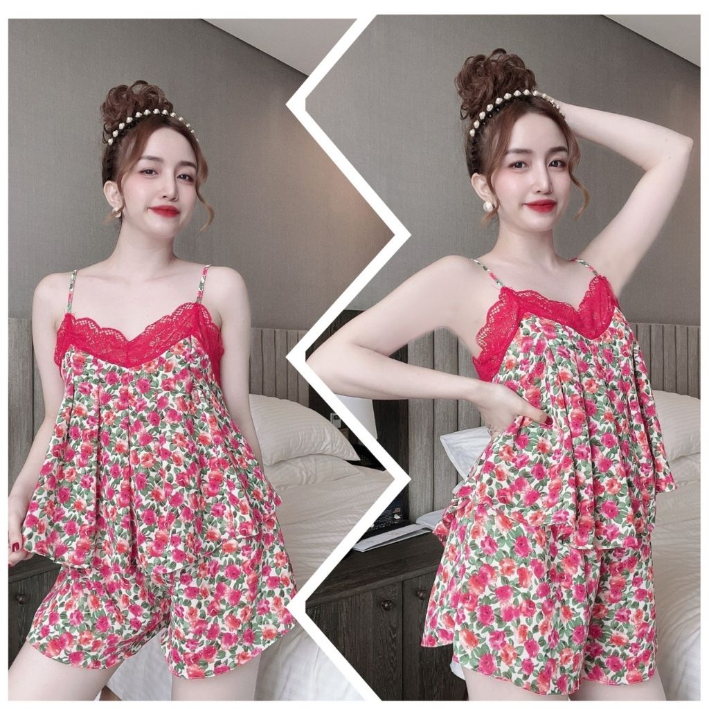 Đồ Ngủ Nữ BIGSIZE Đồ Ngủ Sexy lụa Satin Babydoll cao cấp mềm mại xinh xắn &lt; 62KG