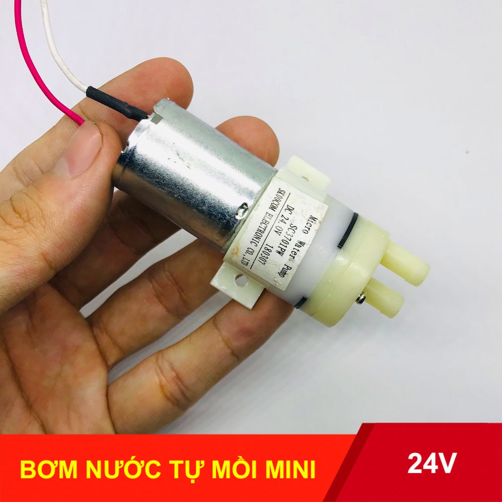 Bơm mini 12V - 24V bơm nước tự mồi bơm khí chân không motor 370 bơm êm - LK0090