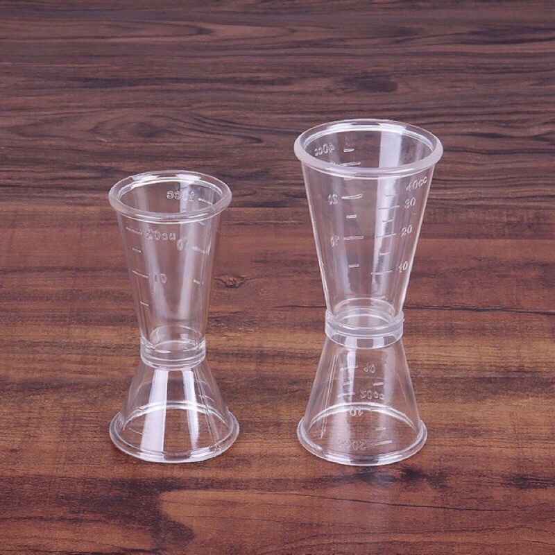 Ly đong định lượng Jigger nhựa 2 đầu có chia vạch loại 10/20ml và 20/40ml