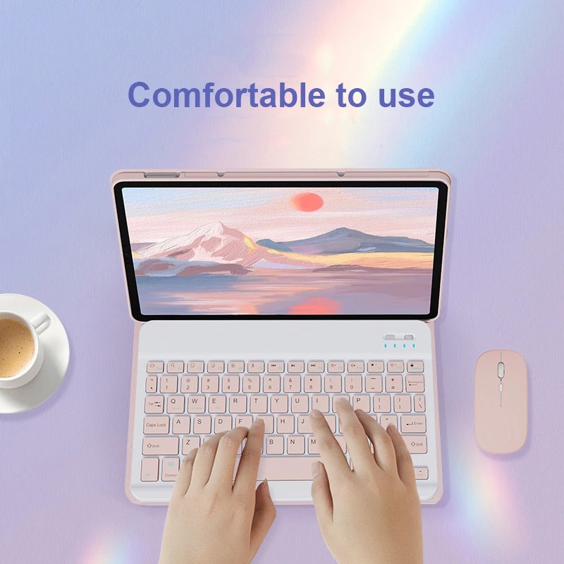 Bao Da Máy Tính Bảng Có Bàn Phím Bluetooth Không Dây Và Chuột Cho Amazon Fire HD 10 2021 10.1 "Kindle Fire HD 10 HD10 2021 Plus Thế Hệ 11