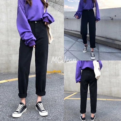 Quần baggy nữ 1 khuy đen HotHit 2022 MCJean