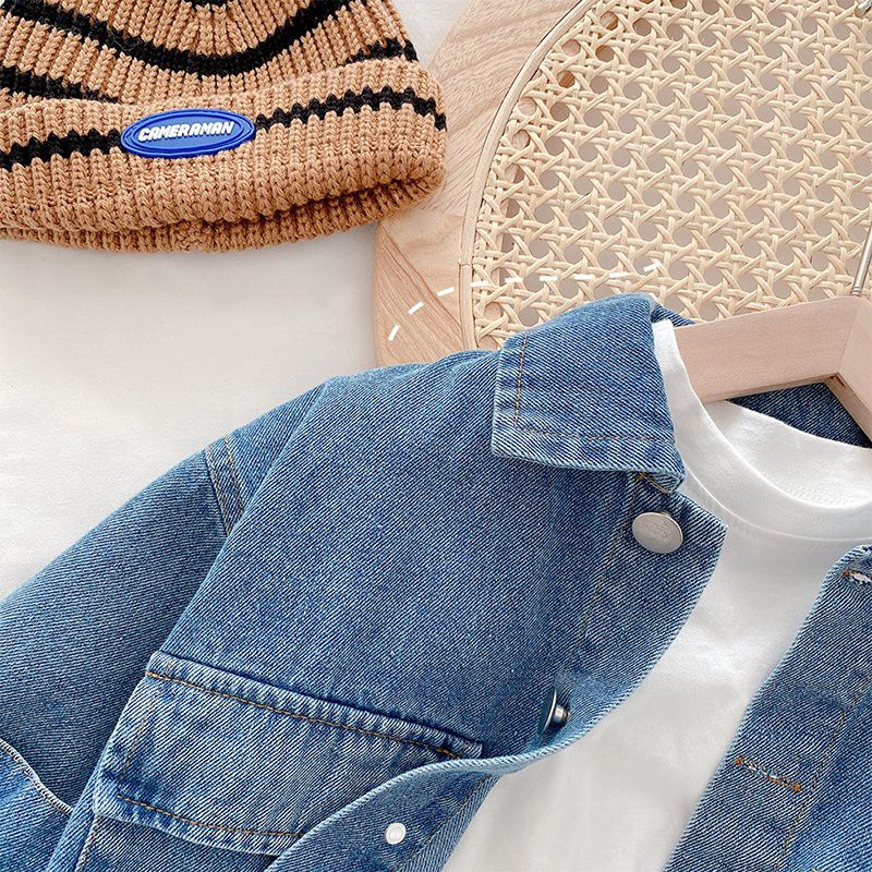 Áo Khoắc Jeans Rua Gấu Cho Bé Từ 10kg Đến 27kg