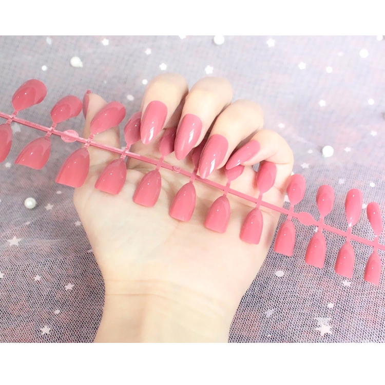 [Hàng mới về] Set 24 móng tay giả đầu nhọn tùy chọn màu sắc