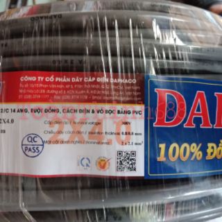 Dây điện đôi 2vỏ bọc 2x4.0 Daphaco 100mét