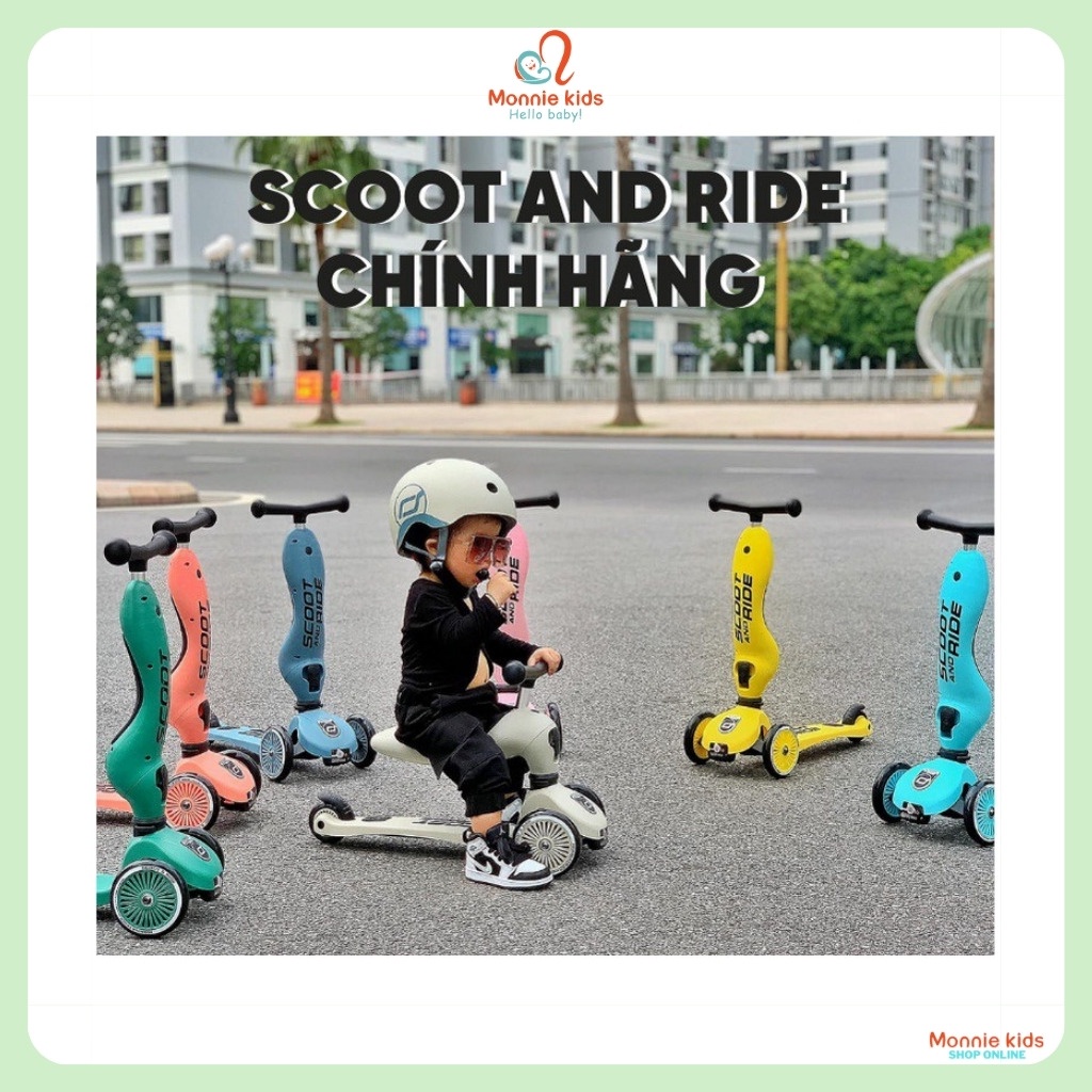 Xe trượt scooter cho bé Scoot and Ride Highwaykick 1, xe scooter 3 bánh 3 in 1 - Monnie Kids