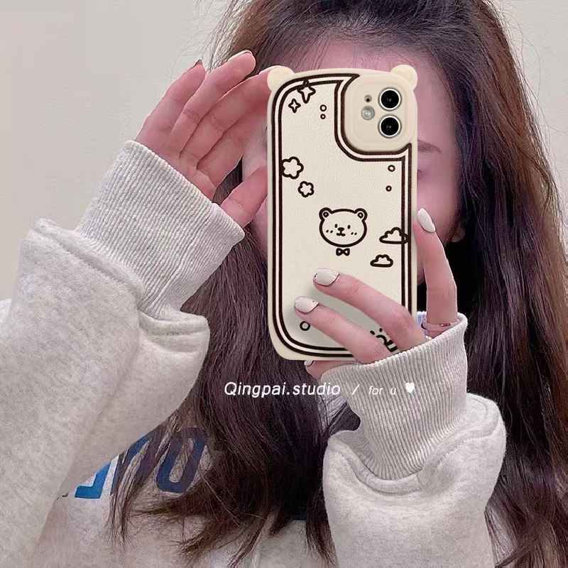 Ốp Điện Thoại Mềm Hình Gấu Hoạt Hình Dễ Thương Cho Apple 11 Xs/XR Iphone12 Set 7P/8/6S 13Promax