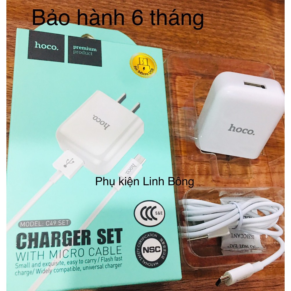 ( BH 6 THÁNG) Bộ củ sạc nhanha SS chân micro usb chính hãng dài 1m, bao gồm 1 cốc sạc và 1 cáp sạc rời