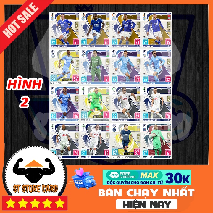 Thẻ cầu thủ UCL 2021/22 size Poca Match Attax thẻ in custom ST STORE CARD