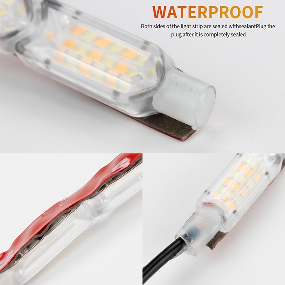 1 Cặp Dây Đèn LED Tín Hiệu 12V Ánh Sáng Vàng Chất Lượng Cao