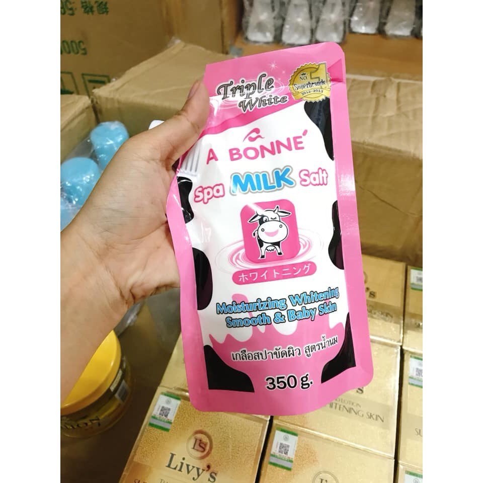 Muối tắm sữa bò tẩy tế bào chết A Bonne Spa Milk Salt Thái Lan 350gr ( hàng chuẩn) | BigBuy360 - bigbuy360.vn