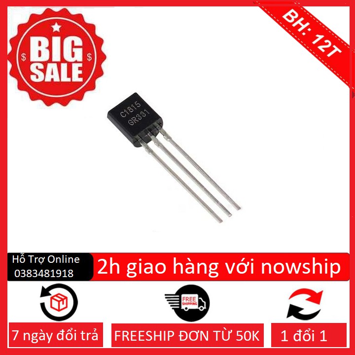 combo 30 Transistor  NPN C1815 0.15A-50V( Chân cắm TO-92)-linhkiendientubk