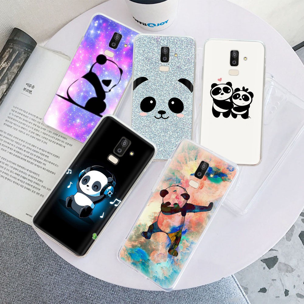 Ốp Điện Thoại Trong Suốt Hình Gấu Trúc Tr140 Cho Samsung Galaxy J2 Pro J4 Core J6 Plus Prime