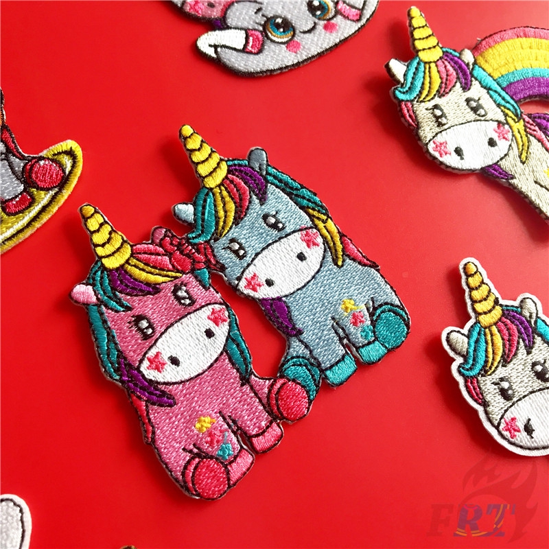 ☸ Animals：Rainbow Unicorns Iron-on Patch ☸ 1Pc Diy Sew on Iron on Badges Patches（Unicorn - Series 04）