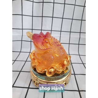Thiềm thừ (cóc ngậm tiền) mặt kiếng có đế xoay
