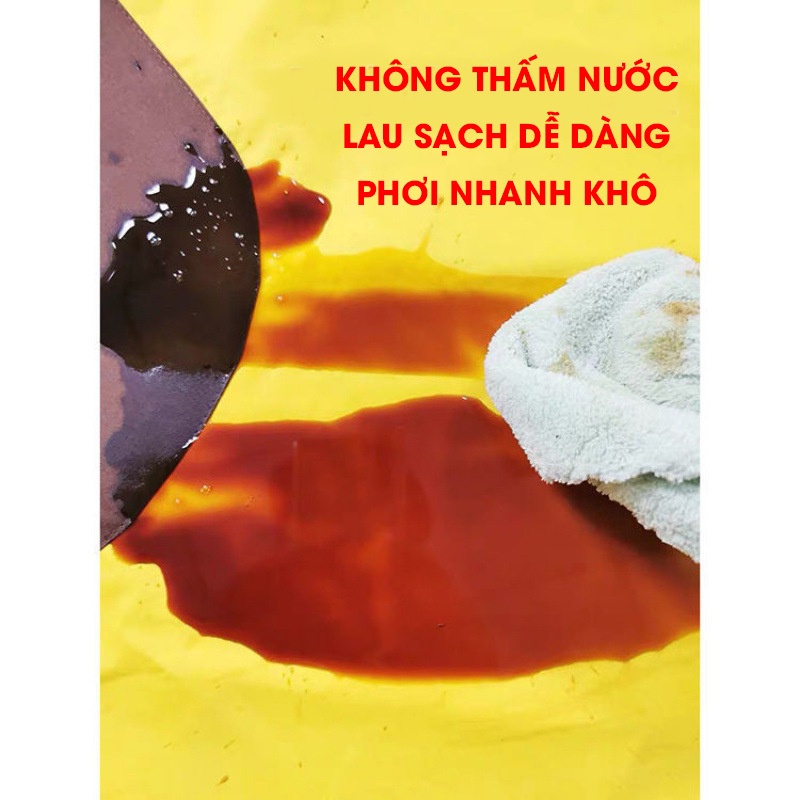 Tạp dề hoa thỏ không thấm nước lau tay 2 bên, túi đựng phía trước tiện lợi dễ lau sạch