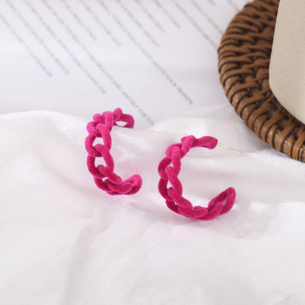 Khuyên Tai Dạng Vòng Phối Dây Xích Bằng Nhung Thời Trang Cho Nữ MXMUSTY