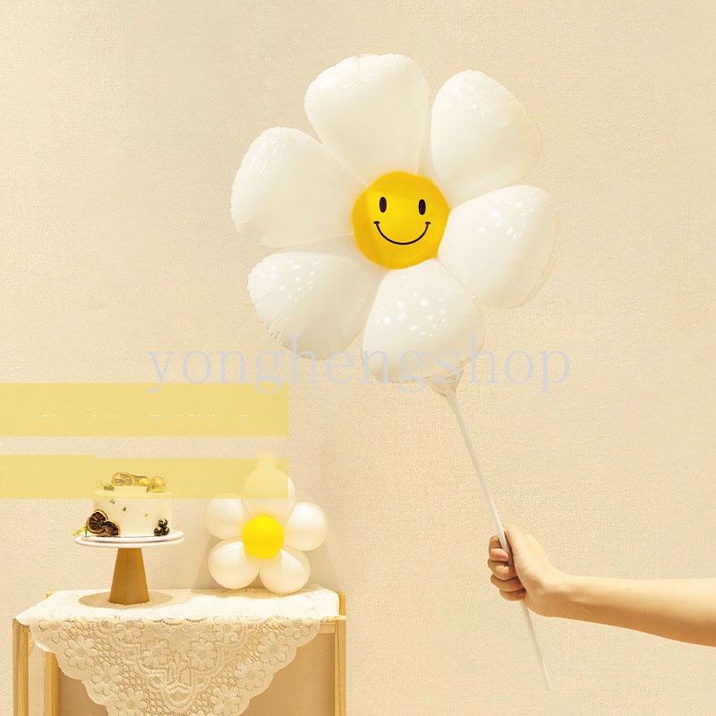Bong Bóng Màng Nhôm Hình Hoa Cúc Mặt Cười Trang Trí Tiệc Sinh Nhật Cho Bé