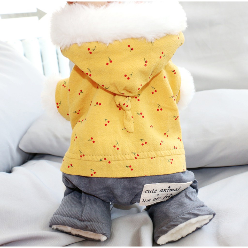 BỘ 4 CHÂN MŨ LÔNG HỌA TIẾT CHERRY