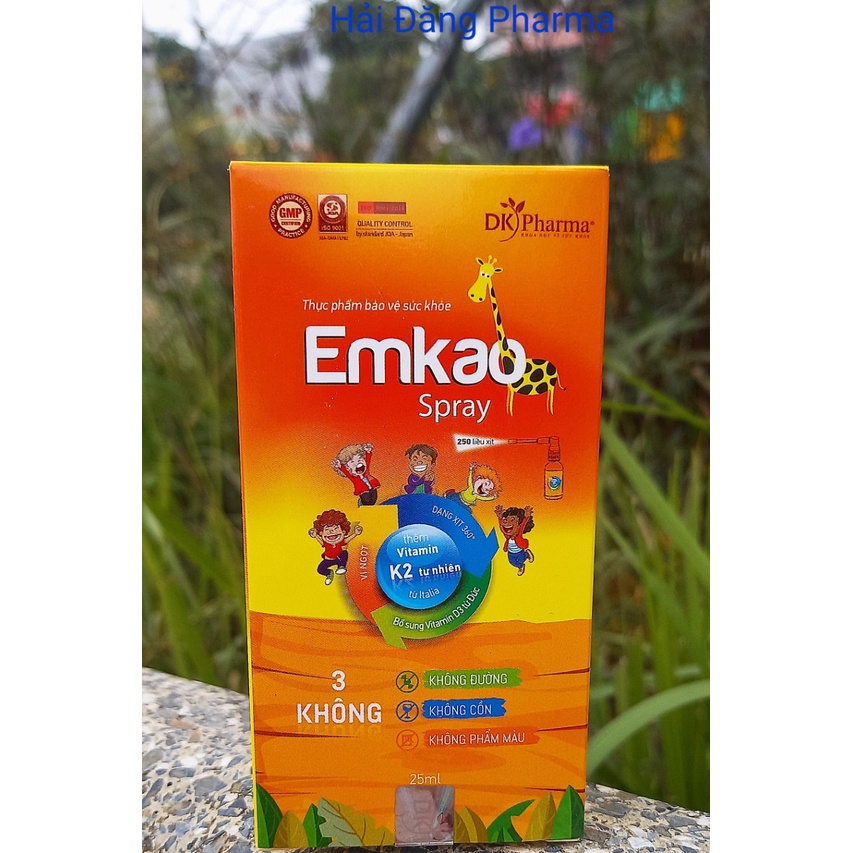 Emkao Spray Xịt định liều bổ sung Vitamin D3 +K2.Giảm quấy khóc đêm ở trẻ, phát triển chiều cao