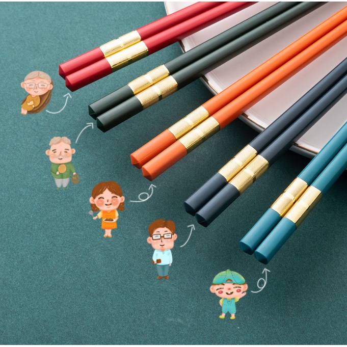 Bộ 5 đôi đũa nhiều màu T07