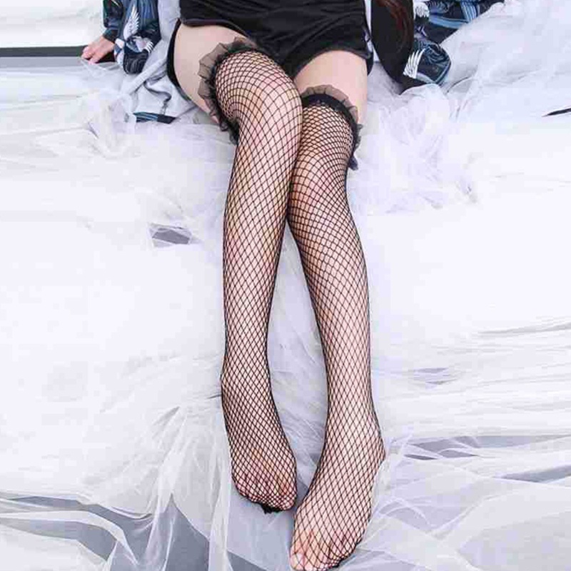 Vớ Lưới Cổ Cao Qua Đầu Gối Phối Bèo In Họa Tiết Hoạt Hình Phong Cách Lolita Nhật Bản Dễ Thương Cho Nữ | BigBuy360 - bigbuy360.vn