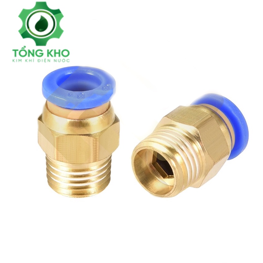 Ren ngoài nối nhanh một đầu cắm nối ống mềm nhựa PU hơi khí nước phun sương nối thẳng RN - Tổng kho kim khí điện nước