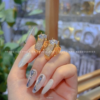 Nhẫn xi bạch kim mạ vàng soàn tấm có hột ẩn