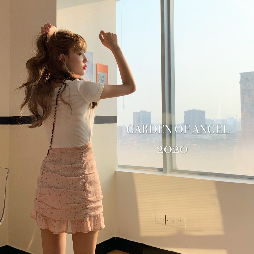 (ORDER) Chân váy hoa nhí cạp cao nhắn nhún dáng A điệu đà cá tính | BigBuy360 - bigbuy360.vn