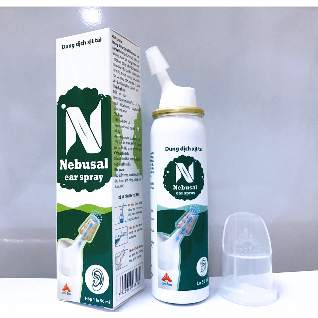 XỊT TAI NEBUSAL EAR SPRAY CPC1HN  vệ sinh ống tai, loại bỏ ráy tai, ngăn ngừa ráy tai