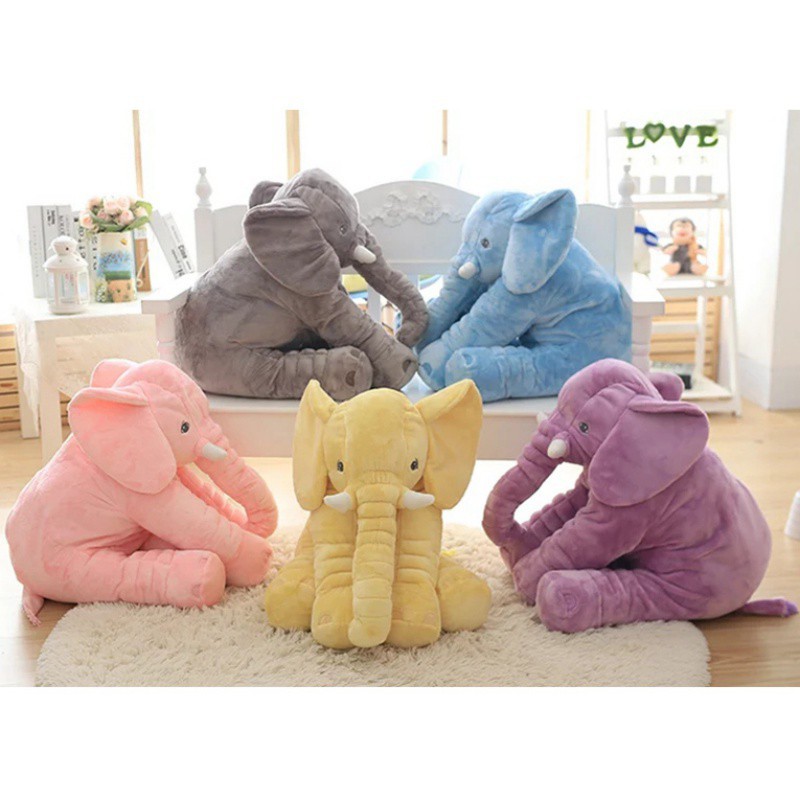 Cute Cartoon Elephant Plush Pillow Fluffy Sleeping Hold Cushion Birthday Gift For Children