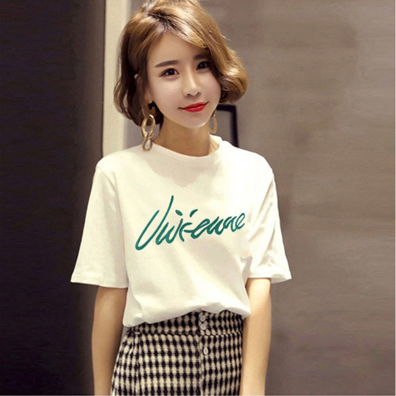 Áo Thun Nữ In Chữ Cực Cute Phong Cách Hàn Quốc