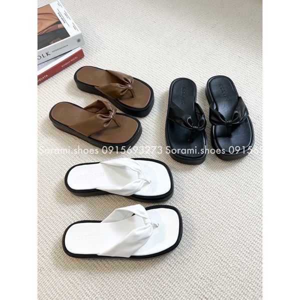 Sorami.Shoes | Dép bánh mì quai thắt, dép bánh mì đế cao 4cm