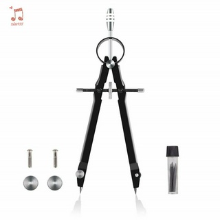 Compass vẽ hình học có khóa bằng kim loại chuyên dụng màu đen