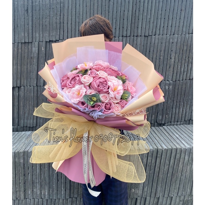 Bó hoa sáp cao cấp mix màu, quà tặng sinh nhật, 14/2, 8/3,20/10,20/11, hoa kỉ niệm