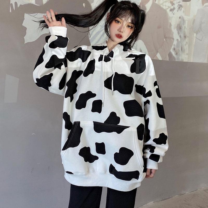 Áo Hoodie Dài Tay In Hình Chú Bò Sữa Dễ Thương Dành Cho Nữ | BigBuy360 - bigbuy360.vn