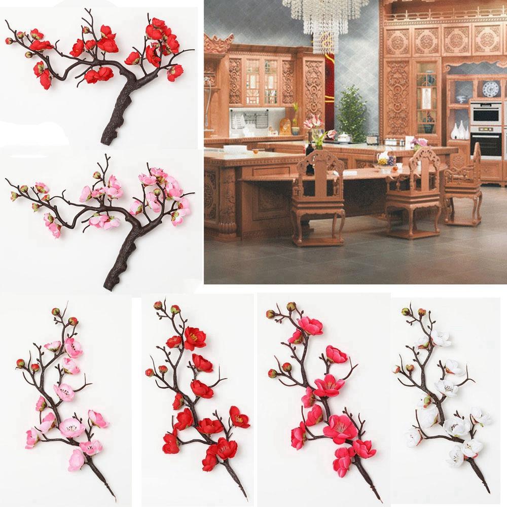 KUNHEV Hoa Mẫu Đơn Nhân Tạo Ngắn Màu Đỏ Mận Trang Trí Nhà Cửa Mới