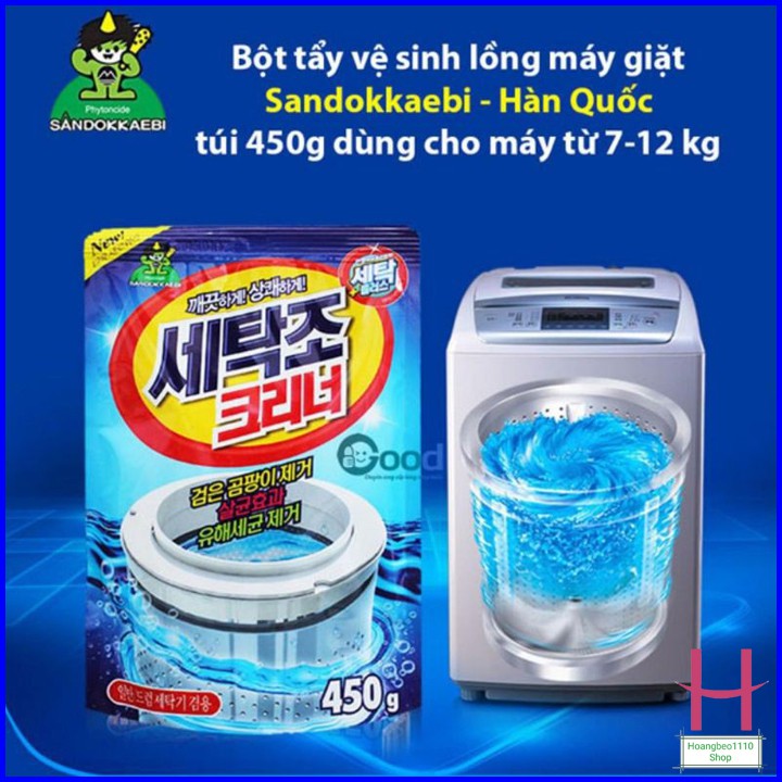 Bột tẩy vệ sinh lồng giặt Hàn Quốc gói 450 gr { H }