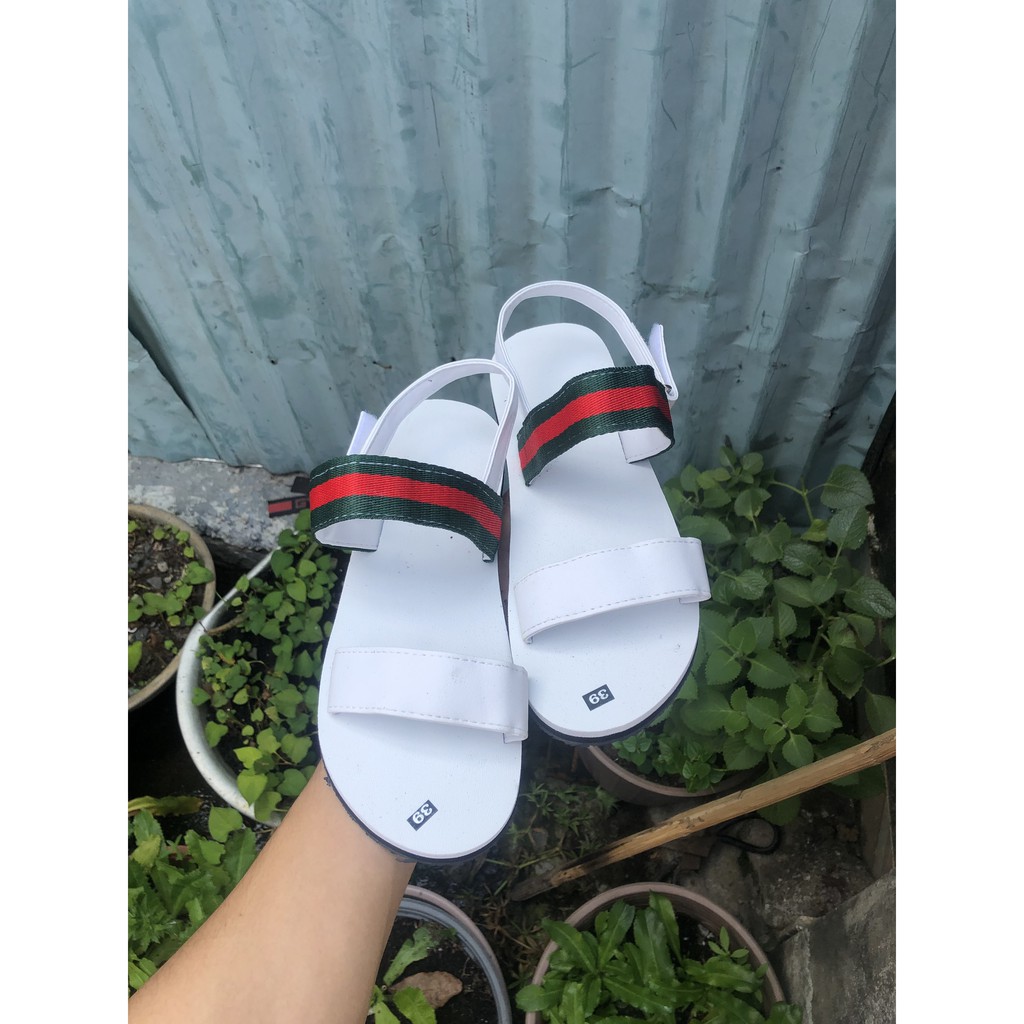 dép sandanl đồng nai sandal nữ đế trắng quai trắng phối dù size từ 34 nữ đến 40 nữ size khác ib chọn thêm