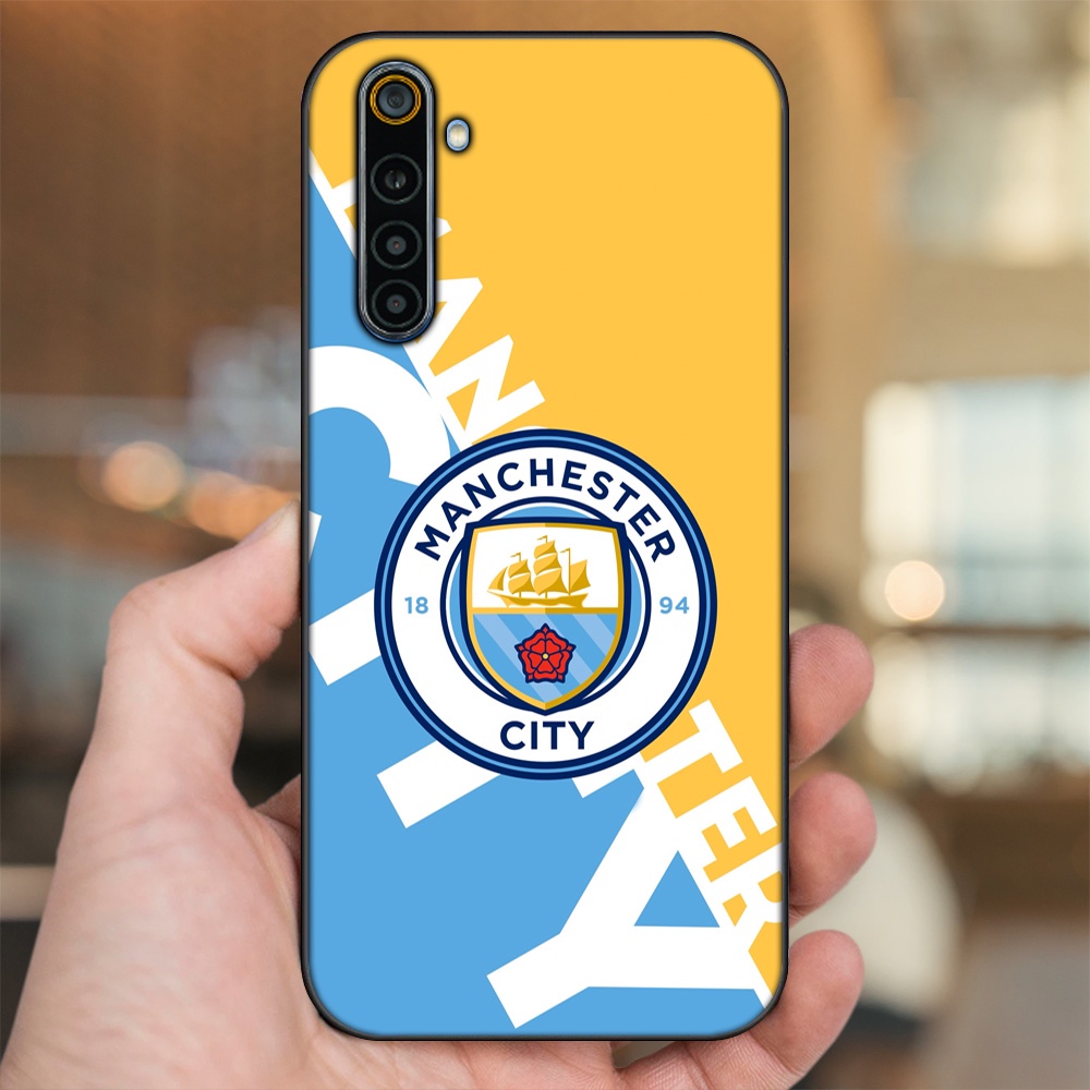 Ốp lưng Realme 6, 6 Pro viền đen in hình Manchester City MC