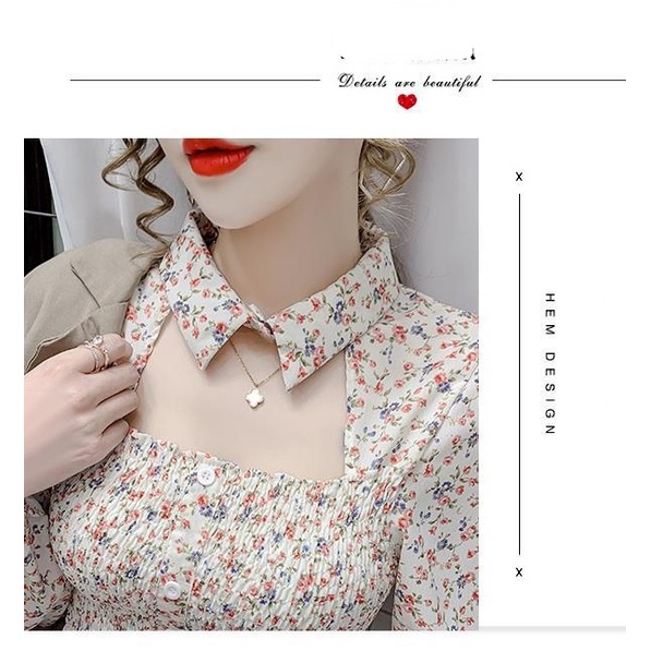 Áo Sơ Mi Chiffon Dài Tay Khoét Eo Thời Trang 2022