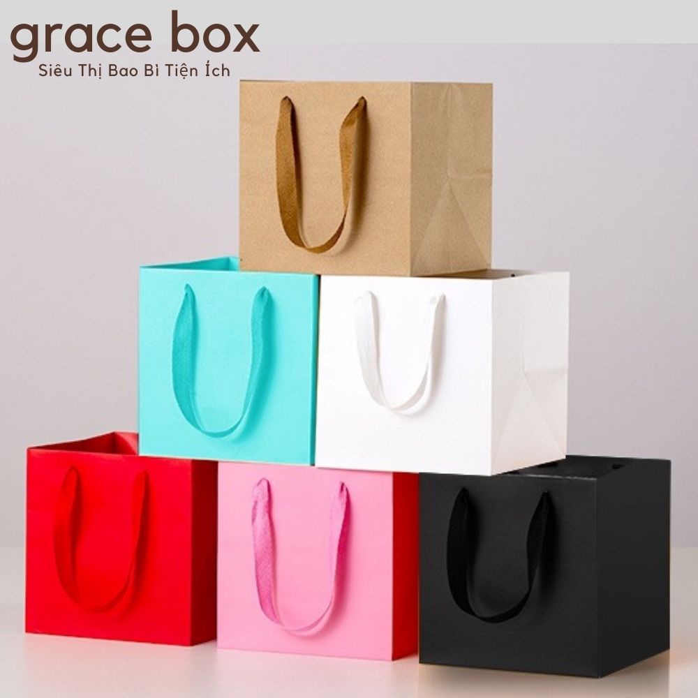 Túi Giấy Quà Tặng Đáy Hình Vuông Tiện Lợi - Siêu Thị Bao Bì Grace Box