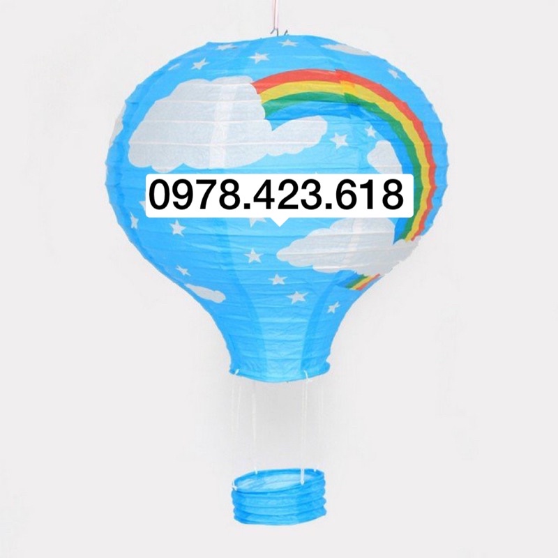 Khinh khí cầu giấy - đèn lồng khinh khí cầu hoạ tiết trang trí khu vui chơi, lớp học mầm non, siêu thị